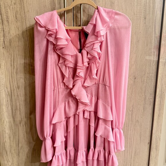 Pink Soft Ruffles Mini Dress - Picture 5 of 7